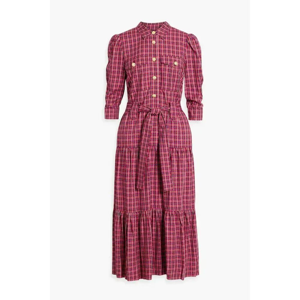 Derek Lam 10 Crosby belted checked midi dress